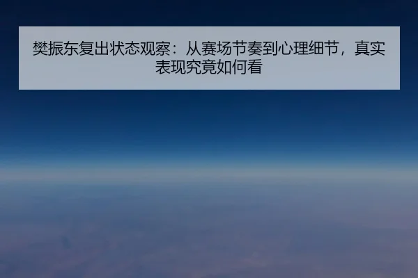 樊振东复出状态观察：从赛场节奏到心理细节，真实表现究竟如何看